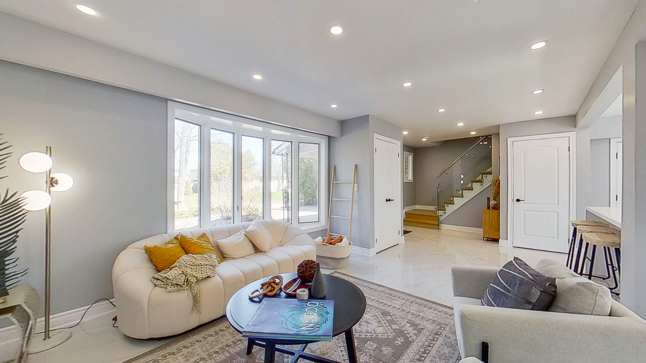 Finished basement secondary suite living room