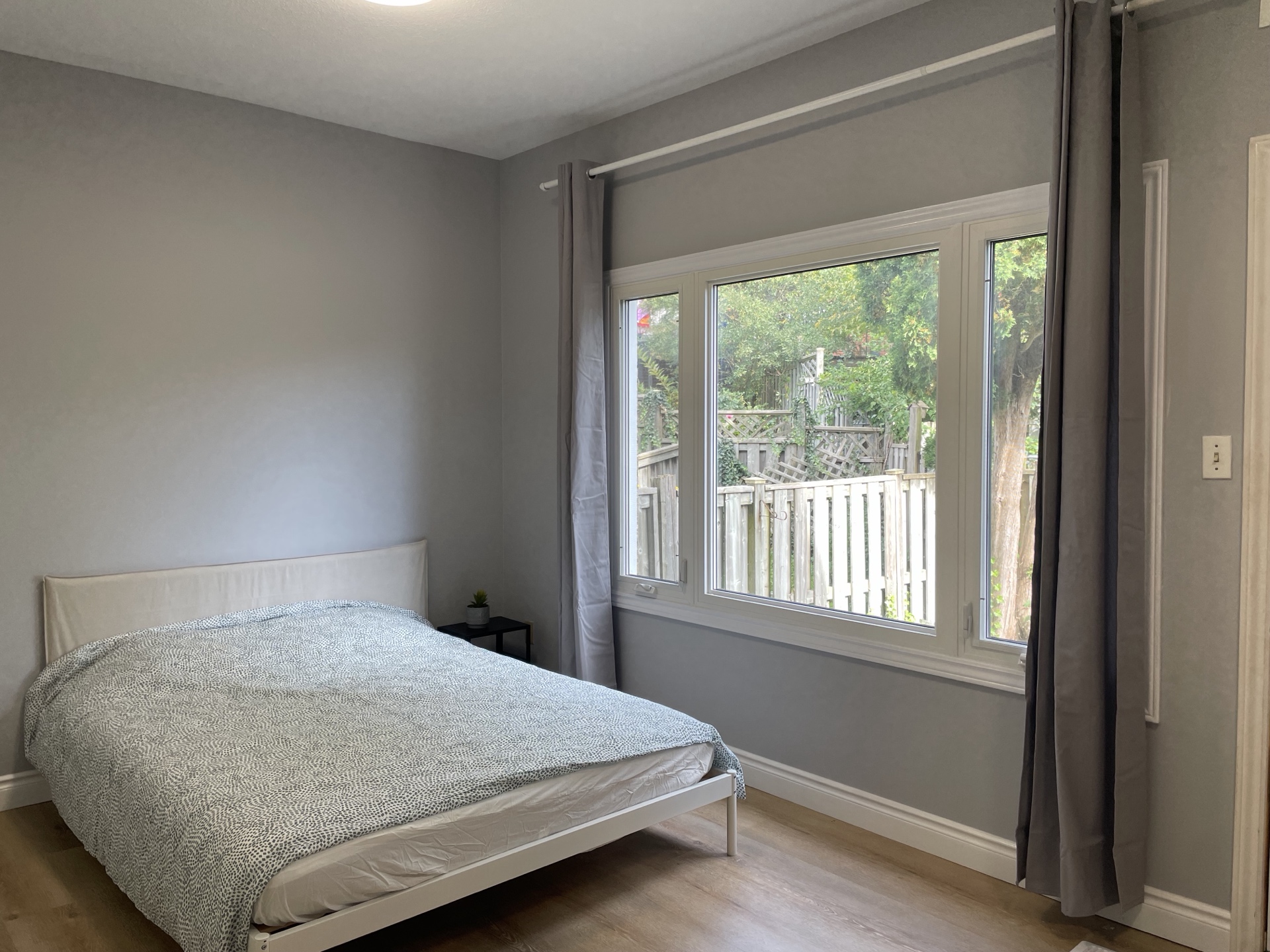 Renovated student housing bedroom